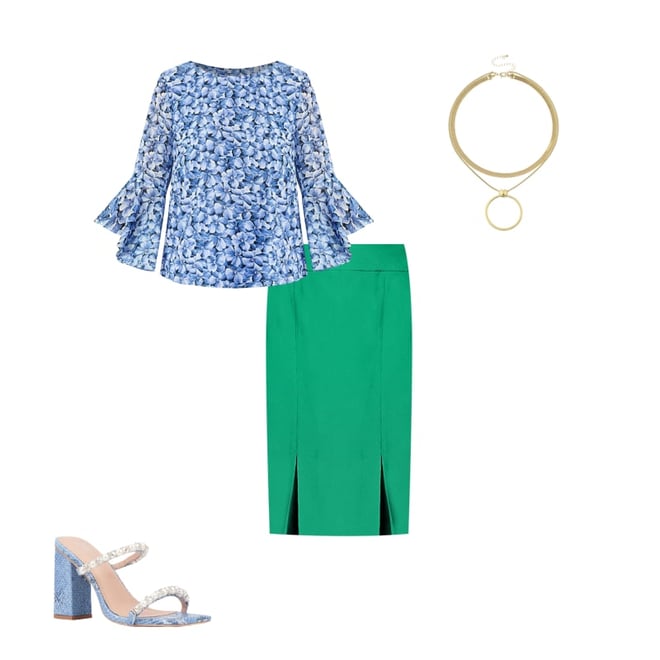 Black Label by Evan-Picone Womens Suit Skirt, Color: Green