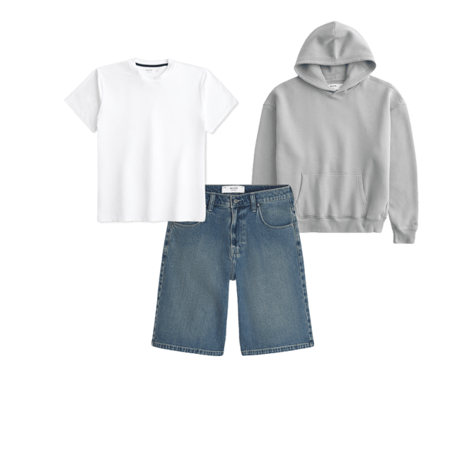 Below-the-Knee Dark Wash Super Baggy Denim Shorts