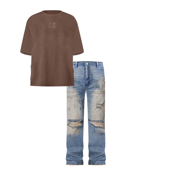 D737 Down in the Dirt Denim - Blue | mnml | shop now