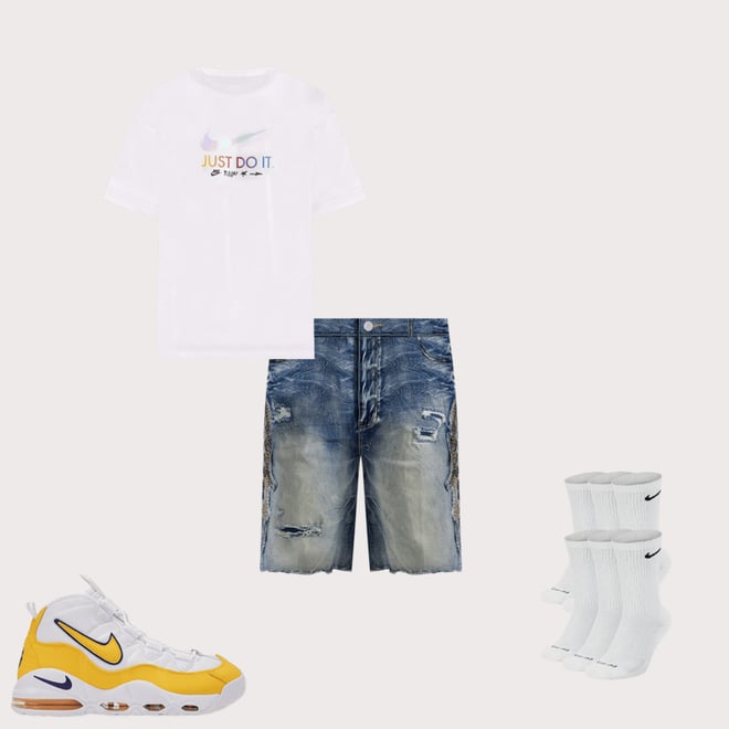 Smoke Rise Studded Patch Denim Shorts