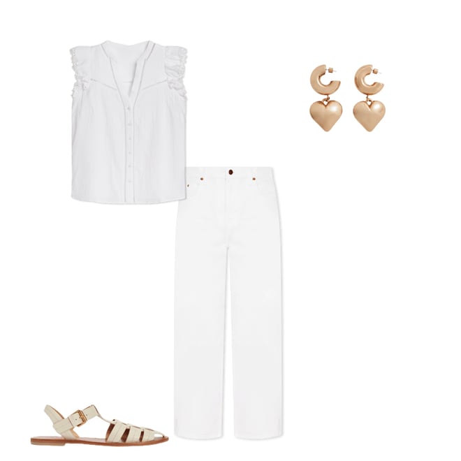 6th bundle featuring 3 items which compliment Barrel Leg Jeans-White