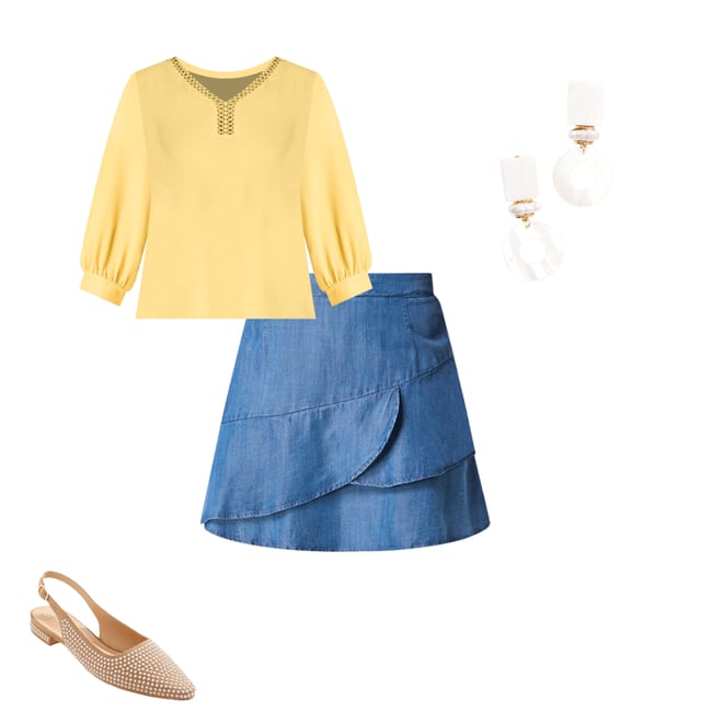  Cato Fashions | Cato Plus Size Ruffled Chambray Skort