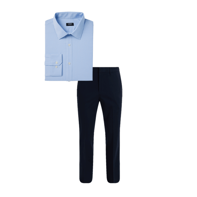 Slim Striped Wrinkle-resistant Everyday Performance Dress Shirt