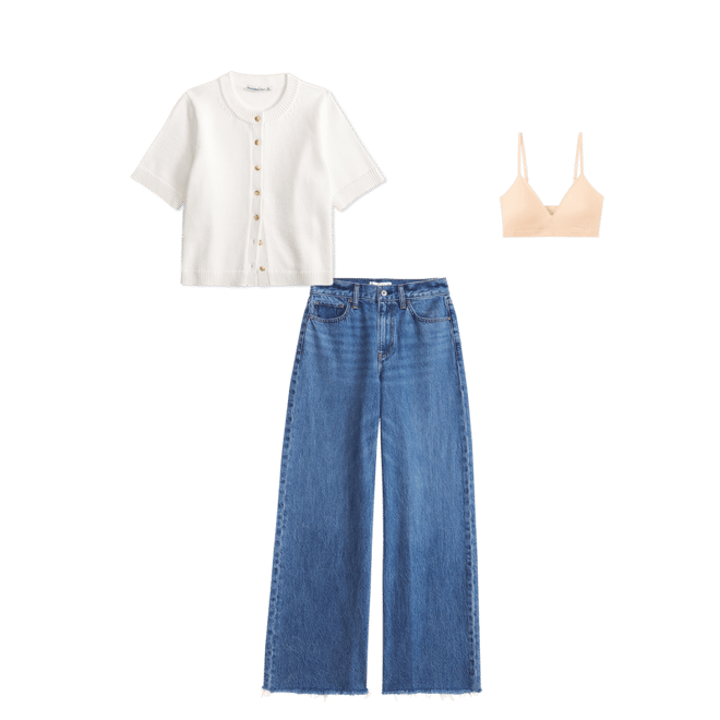 Short-Sleeve Crew Cardigan