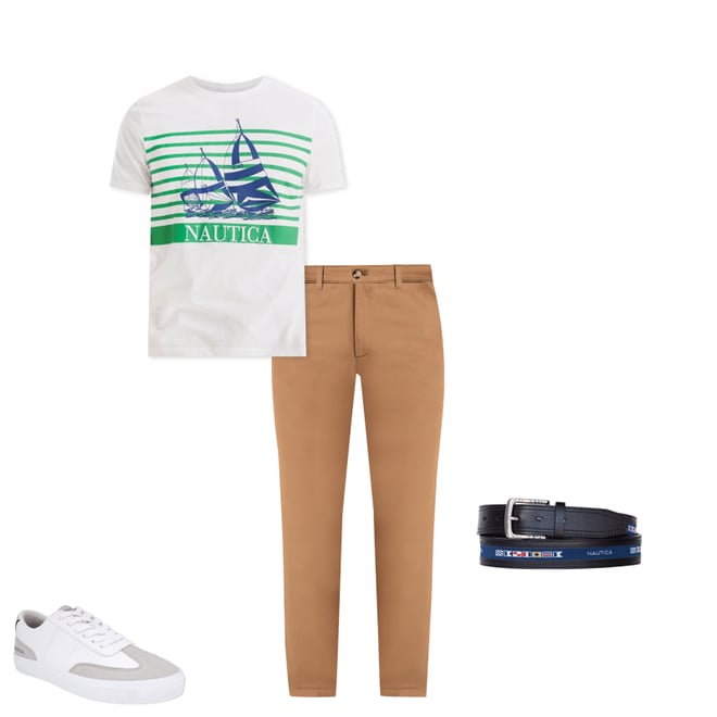 Striped Sailboat Graphic T-Shirt