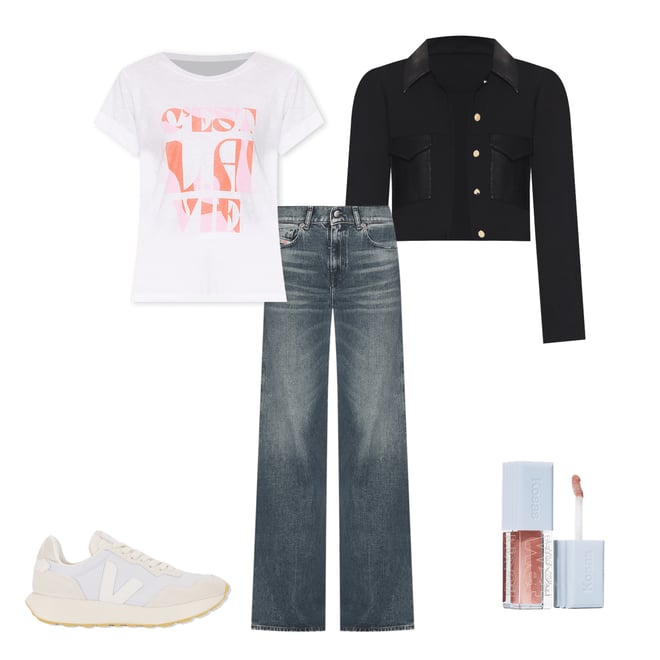 2nd bundle featuring 4 items which compliment Cest La Vie Rolled Sleeve Tee