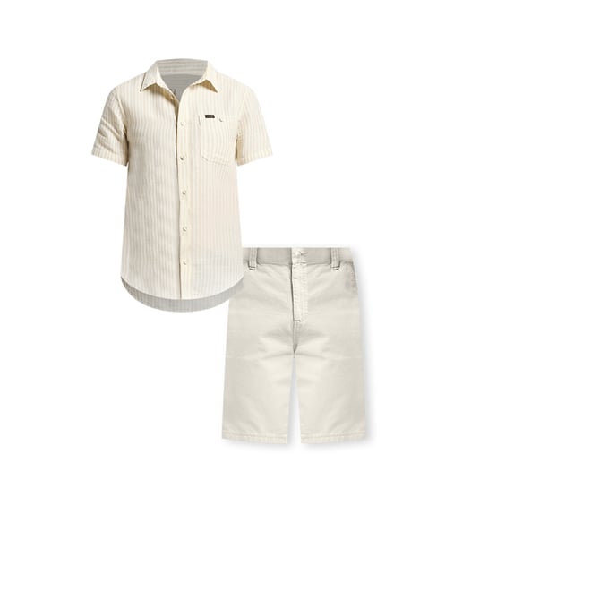 ◆LEE◆ Big Twitch Short Sleeve Man to Man Oatmeal Short Sleeve Leesure Shirt | Men | Lee®