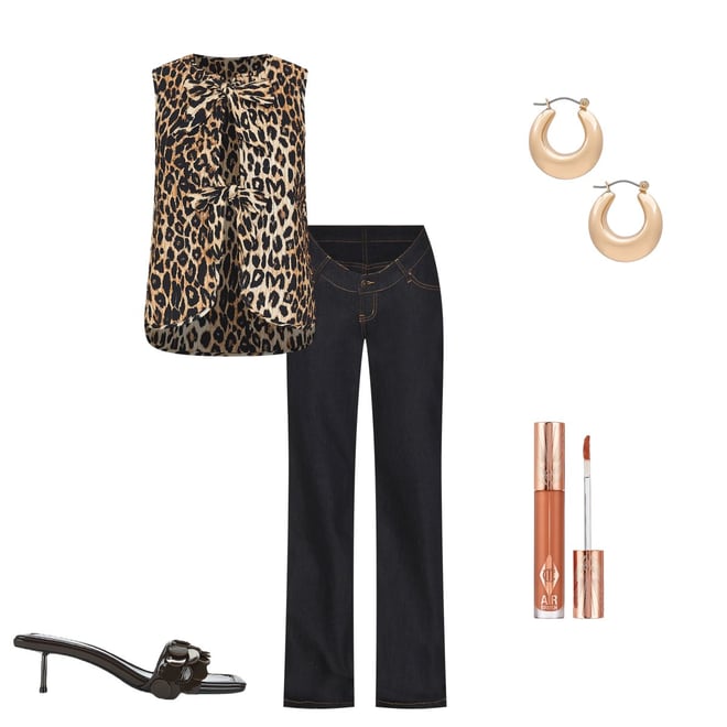 Damson Madder Tie Front Tilly Gilet in Leopard | REVOLVE