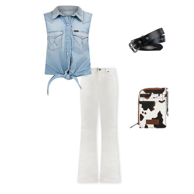 Women's Western Tie Front Shirt in Blossom