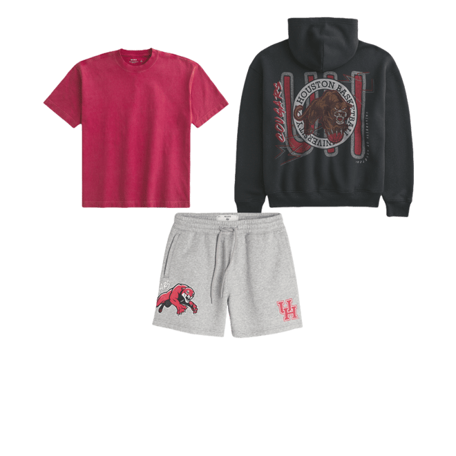 Boxy University of Houston Basketball Graphic Hoodie