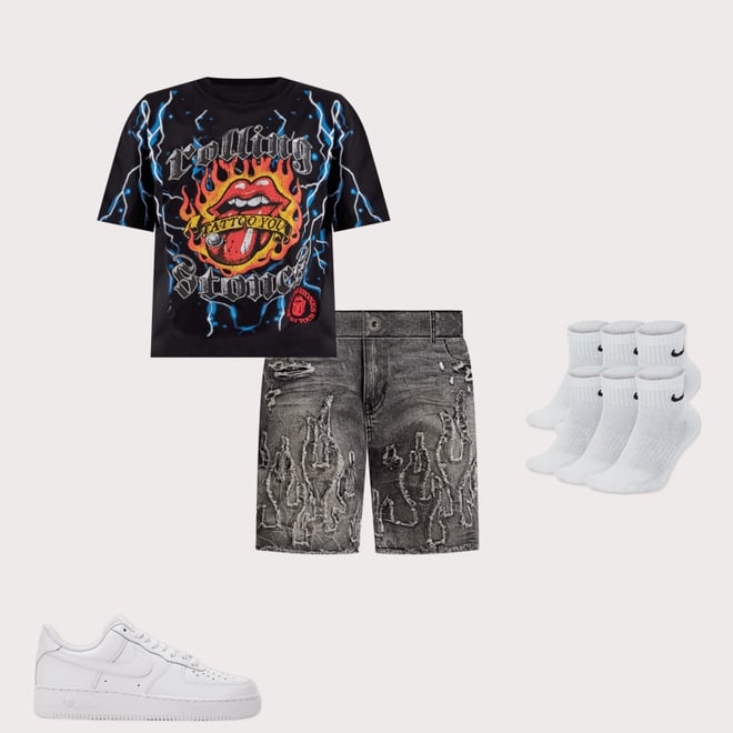 Central Mills Rolling Stones Tattoo You Cropped Tee