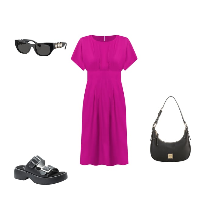 Kensie Short Sleeve Smocked Waist A-Line Midi Dress | Dillard's