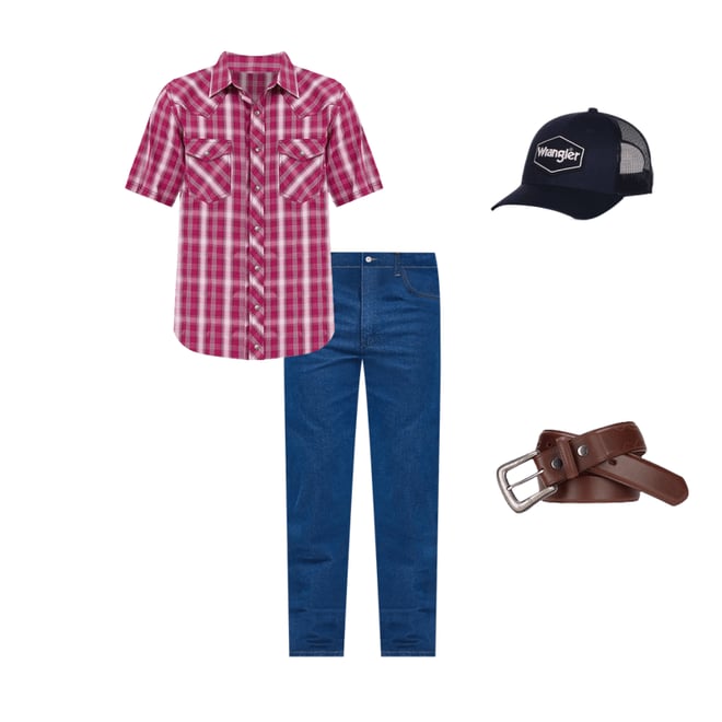 Men's 20X® Competition Advanced Comfort Short Sleeve Western Snap Shirt in Sangria Checks