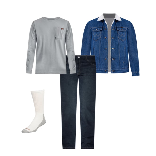 Wrangler® Western Sherpa Lined Denim Jacket in Denim