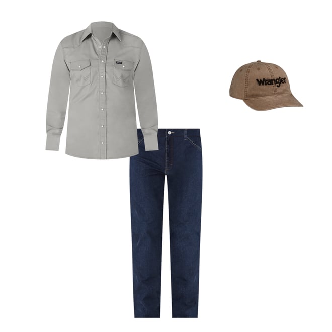 Premium Performance Advanced Comfort Cowboy Cut® Long Sleeve Spread Collar Solid Shirt in Cement
