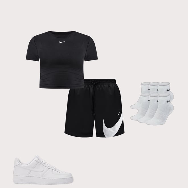 Nike Mid-Rise Woven Logo Shorts