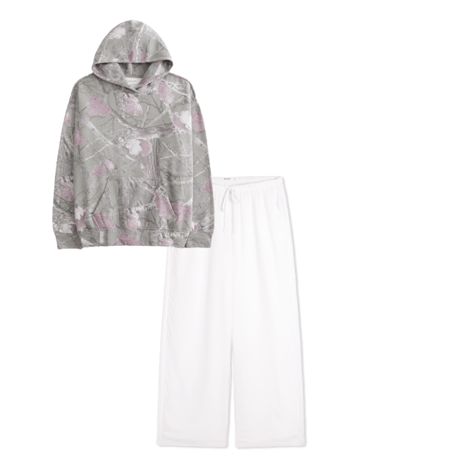 Hollister Feel Good Fleece Oversized Floral Pattern Hoodie