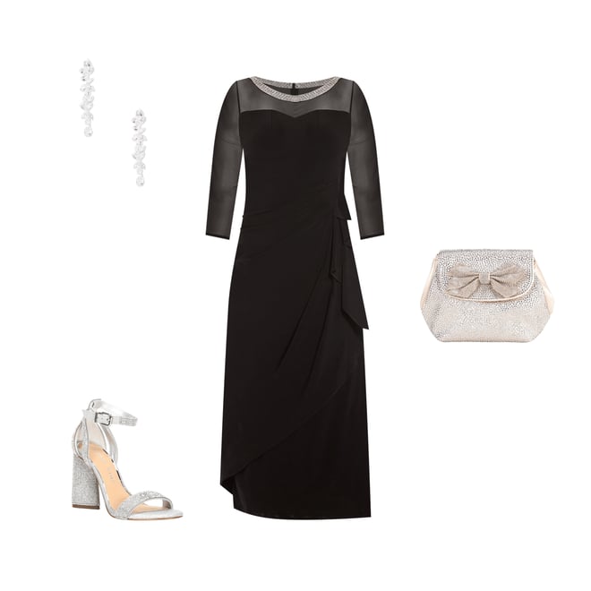 alex evenings side ruched dress Shimmer Lace Side Ruched Dress main image 1