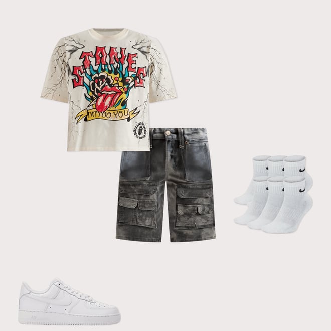 Central Mills Rolling Stones Cropped Tee