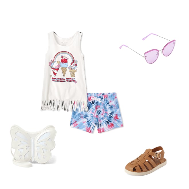 1st bundle featuring 3 items which compliment Girls Americana Summer 2-Piece Outfit Set