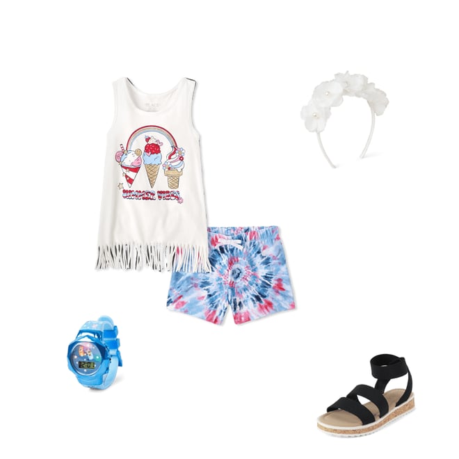 2nd bundle featuring 3 items which compliment Girls Americana Summer 2-Piece Outfit Set