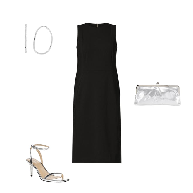 Calvin Klein Sleeveless Seam Front Scuba Crepe Crew Neck Sheath