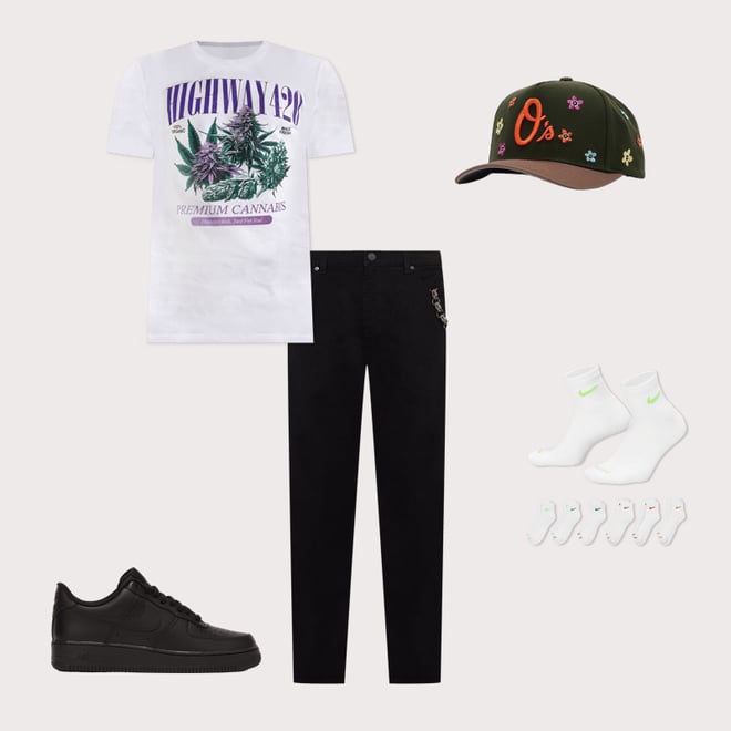 Mitchell & Ness Baltimore Orioles Flower Power Pro Pinch Snapback Hat