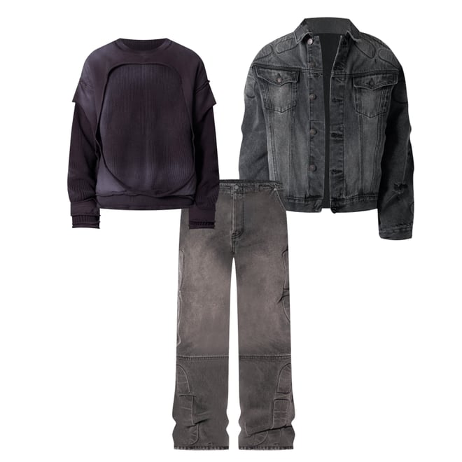 Ultra Baggy Moto Denim - Black | mnml | shop now
