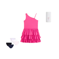 ypb asymmetrical ruffle mini dress