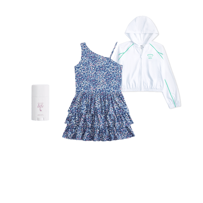 ypb asymmetrical ruffle mini dress