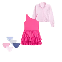 ypb asymmetrical ruffle mini dress