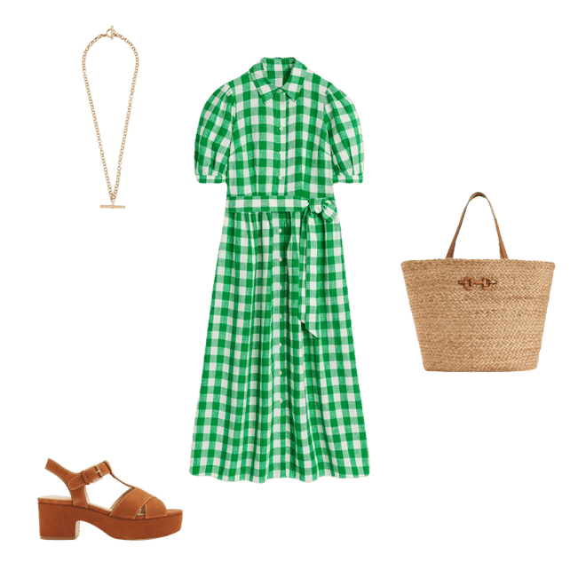 Alexa Linen Maxi Shirt Dress-Rich Emerald Gingham | Boden AU