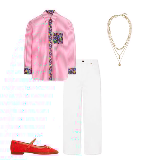 1st bundle featuring 3 items which compliment Barrel Leg Jeans-White