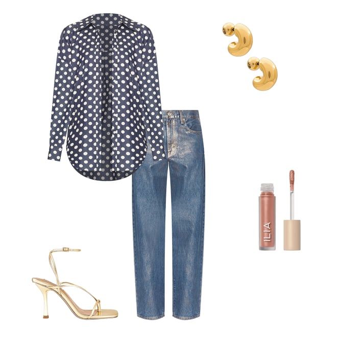 2nd bundle featuring 4 items which compliment Dolly Dot Denim Button-down Top