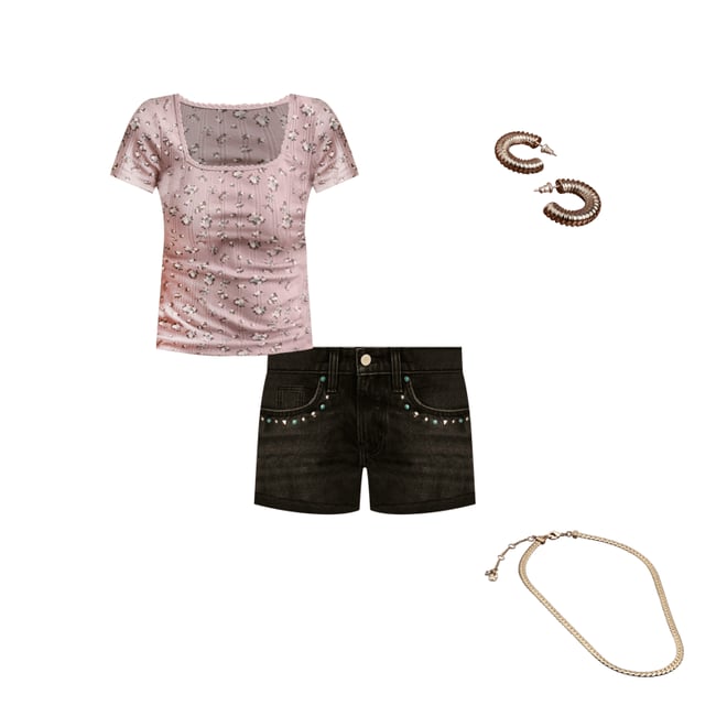 売れ筋商品|||ラッキーブランド カットソー トップス レディース Pointelle Tee Mauve Floral POINTELLE TEE | Lucky Brand