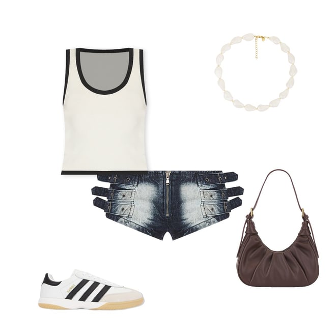 Jaded London Zip Up Buckle Hot Short in Denim | REVOLVE