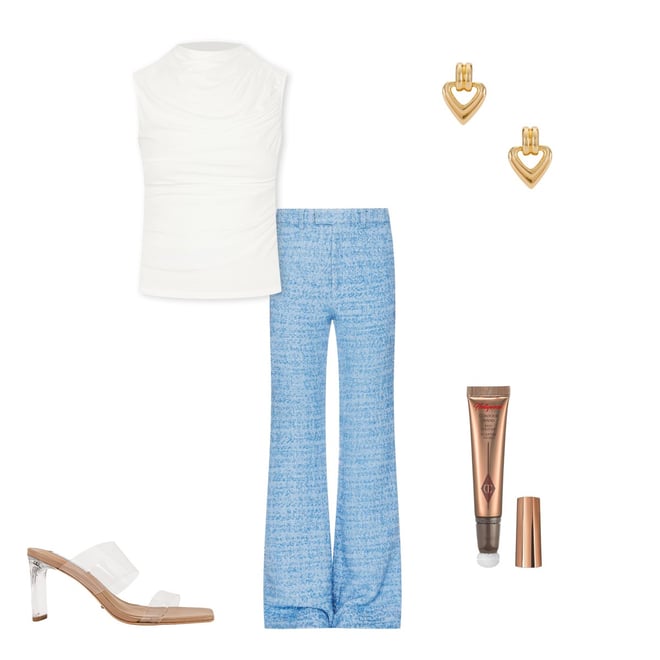 Tony Bianco Chicago Sandal in Clear Vinylite & Skin Nappa