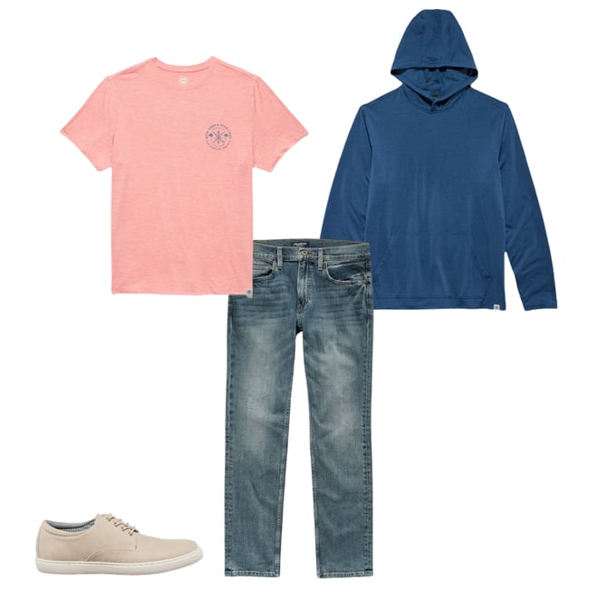 3rd bundle featuring 3 items which compliment  High Tides Good Vibes Performance Tee Shirt - High Tides Orange