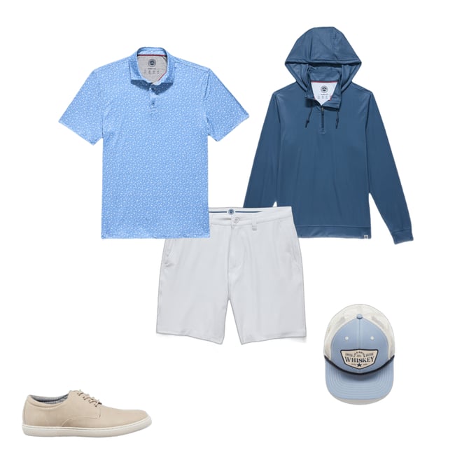 3rd bundle featuring 4 items which compliment  Limited Edition Whiskey Rope Trucker Hat - Light Blue