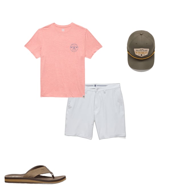 1st bundle featuring 3 items which compliment  High Tides Good Vibes Performance Tee Shirt - High Tides Orange