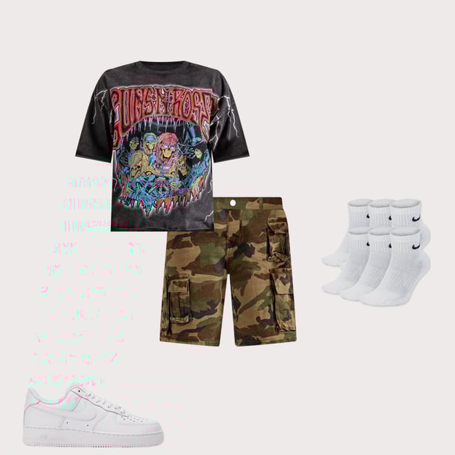 Central Mills Guns N' Roses Cropped Tee