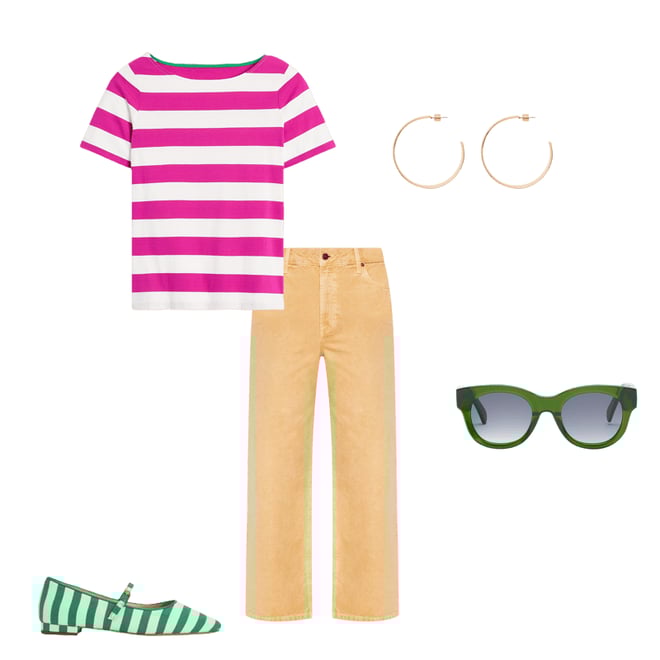 2nd bundle featuring 4 items which compliment High Rise Straight Crop Jeans