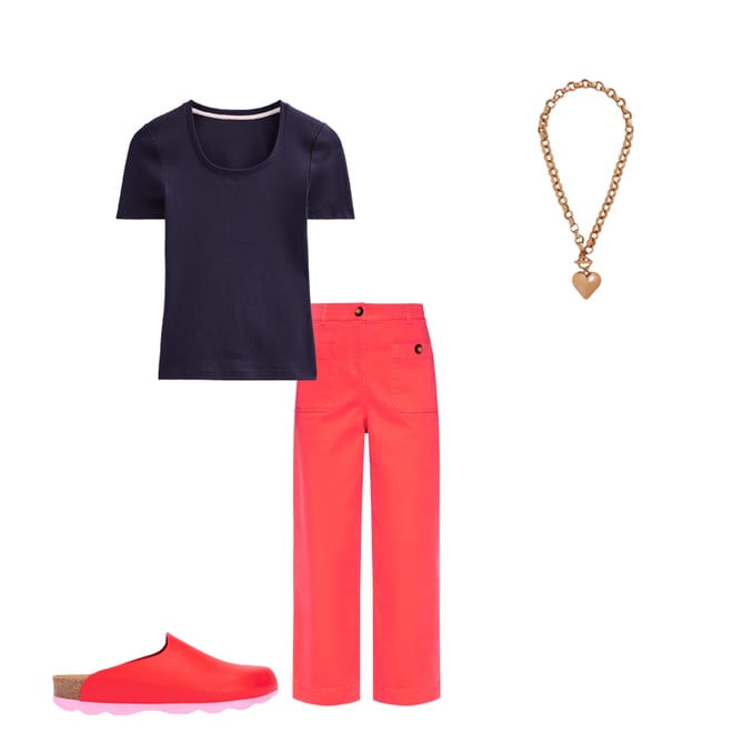1st bundle featuring 3 items which compliment Lyla Colour Block Clogs-Post Box Red/Soft Pink