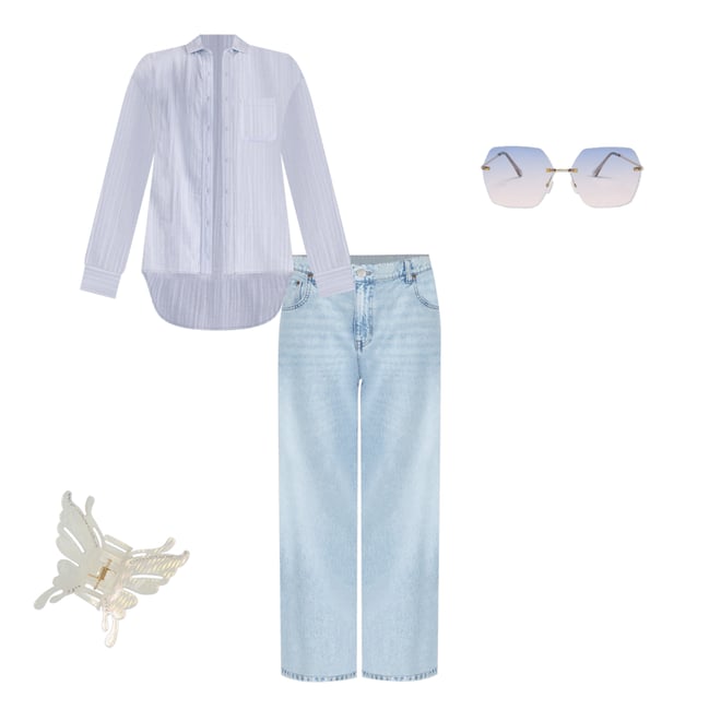 2nd bundle featuring 3 items which compliment Long Sleeve Oversized Gauze Shirt