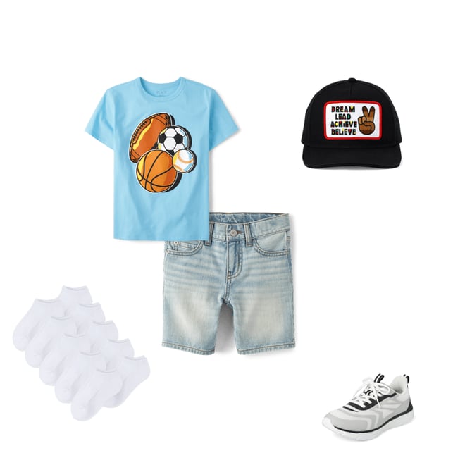 1st bundle featuring 4 items which compliment Boys Sports Graphic Tee