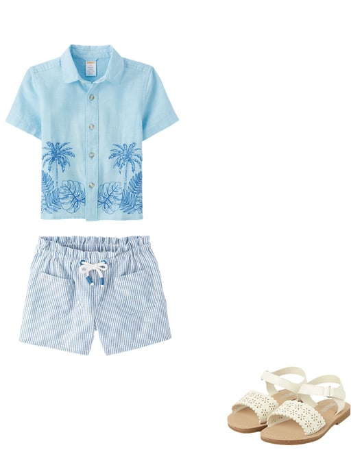 1st bundle featuring 2 items which compliment Girls Striped Linen-Blend Pull On Shorts