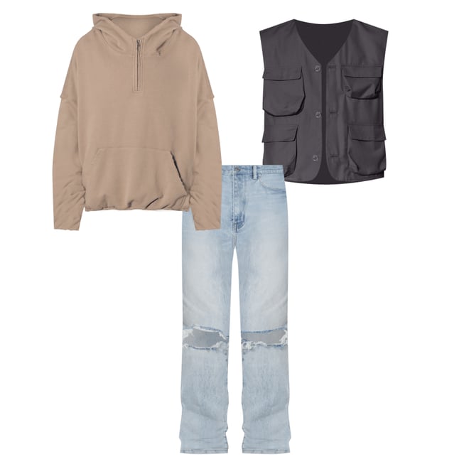 Kody Phillips - Cargo Zip Up Hoodie - Heather Grey – Xhibition