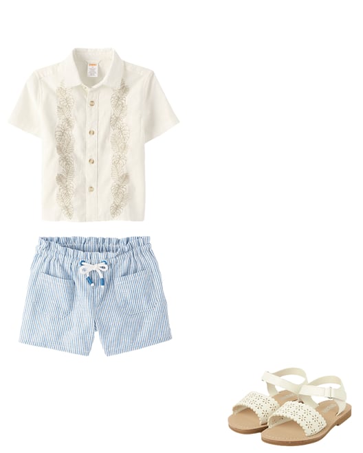 2nd bundle featuring 2 items which compliment Girls Striped Linen-Blend Pull On Shorts