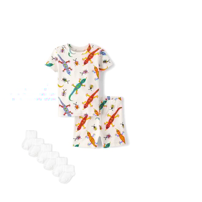 1st bundle featuring 1 items which compliment Baby And Toddler Boys Lizard Snug Fit Cotton Pajamas