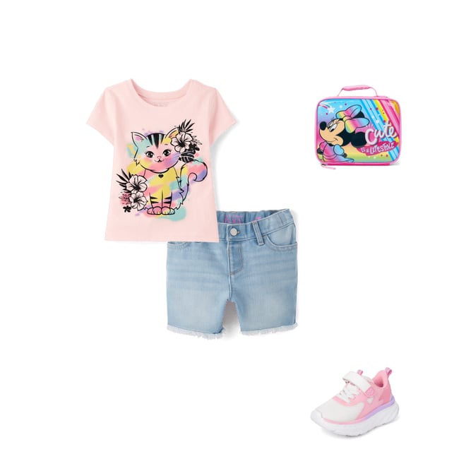 4th bundle featuring 3 items which compliment Baby And Toddler Girls Cat Graphic Tee